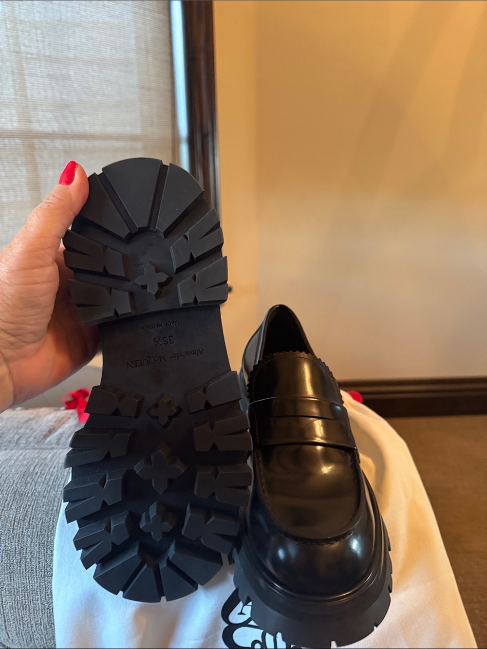 Alexander McQueen Black Leather Chunky Loafer. NWOT - Picture 5 of 7
